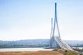 Normandy Bridge in north France over Seine river Royalty Free Stock Photo