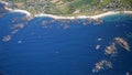 Normandy channel sea in france from airplaine