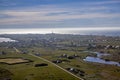 Normandy channel sea in france from airplaine