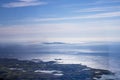 Normandy channel sea in france from airplaine