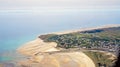 Normandy channel sea in france from airplaine