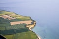 Normandy channel sea in france from airplaine