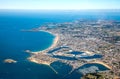 Normandy channel sea in france from airplaine