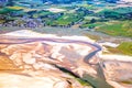 Normandy channel sea in france from airplaine