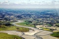 Normandy channel sea in france from airplaine