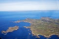 Normandy channel sea in france from airplaine