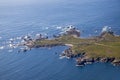 Normandy channel sea in france from airplaine Royalty Free Stock Photo