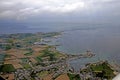 Normandy channel sea in france from airplaine