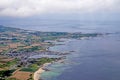 Normandy channel sea in france from airplaine