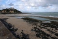 Plat Gousset beach and its seawater swimming pool in Granville in Normandy