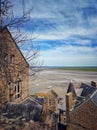 Normandy, France - April 20, 2022: Le Mont Saint Michel is a tidal island and mainland commune in Normandy Royalty Free Stock Photo