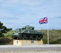 NORMANDY, FRANCE - July 4, 2017: Army commemorative vehicles, along the so-called Utah Beach, at the Normandy landings, during