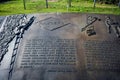 NORMANDY, FRANCE - July 4, 2017: Commemorative plaque to the U.S. Rangers, at Pointe du Hoc from the Battle of the Normandy