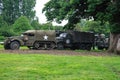 Normandy, France; 4 June 2014: Normandy, France; 4 June 2014: Vintage U.S. army WWII truck on display Royalty Free Stock Photo