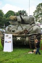 Normandy, France; 4 June 2014: Sherman. American tank that participated in the Second World War on display in Normandy, France Royalty Free Stock Photo