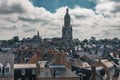 Normandy, France. View on old medieval town of Avranches with a church and rooftops Royalty Free Stock Photo