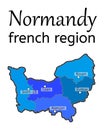 Normandy french region map Royalty Free Stock Photo