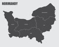 Normandy region map Royalty Free Stock Photo