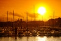 Normandy, sunset on Dieppe harbor