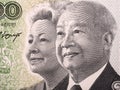 Norodom Sihanouk and Norodom Monineath a portrait Royalty Free Stock Photo