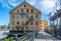 Sunny day in the historic industrial landscape in Norrkoping, Sweden Royalty Free Stock Photo