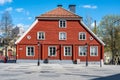 Historic wooden house in Norrkoping, Sweden Royalty Free Stock Photo