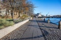 Norrkoping waterfront at Saltangen along Motala stream in November