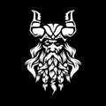 Norse God Odin Illustration black backgorund vector Royalty Free Stock Photo