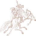 Norse God Odin riding horse