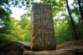 norse runes carved into a standing stone