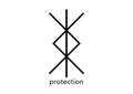 Norse symbol for protection, Nordic viking bind rune magic script tattoo, mystical logo sign vector illustration isolated