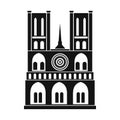Norte Dame Cathedral, Paris icon, simple style