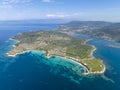 North Aegean shorelines Pissa Bay aerial photography. Pissa koyu - Dikili - Izmir - Turkey Royalty Free Stock Photo