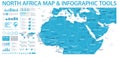 North Africa Map - Info Graphic Vector Illustration Royalty Free Stock Photo