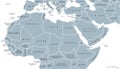 North Africa and Middle East political map Royalty Free Stock Photo