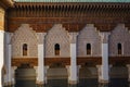 Morocco. Morocco. Marrakesh. Tourists at the windows of the Medersa Ben Youssef. The largest and most important madrassa in