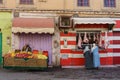 Morocco. Taroudant. A butcher\'s shop and fruits seller