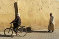 Morocco. Taroudant. Elderly men on a walk in front of the ramparts