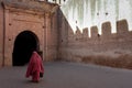 Morocco. Taroudant. A woman in a chador in the medina