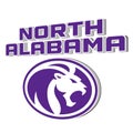 3D Emblem of the North Alabama Lions, isolated on white background.