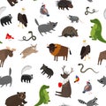 North america animals seamless pattern. Vector illustration Royalty Free Stock Photo