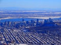 Canada, Province of Quebec, aerial view of the city of Montreal Royalty Free Stock Photo