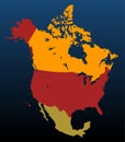 North America (coloured)