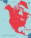 North America continent vector map