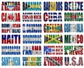 North America countries flag words