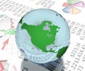 North america globe on business report