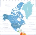 North America high detailed political map. All layers detached and labeled. Royalty Free Stock Photo