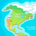 North America Mainland Vector Cartoon Relief Map