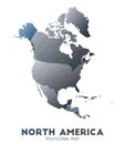 North-america Map. actual low poly style. Royalty Free Stock Photo
