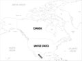 North America map. High detailed political map North American continent with country, capital, ocean and sea names